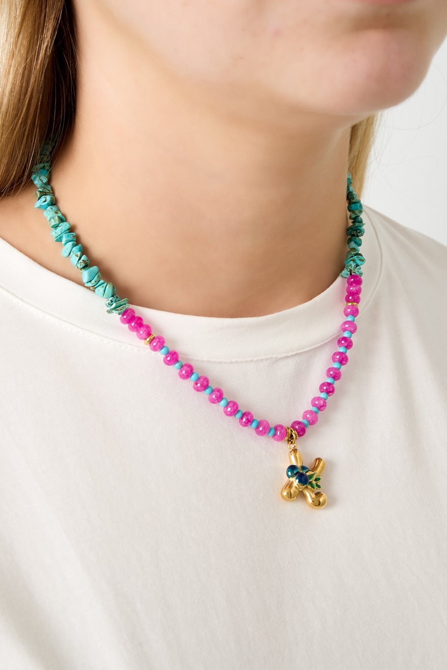 Happy beaded Initials necklace with charms Picture3
